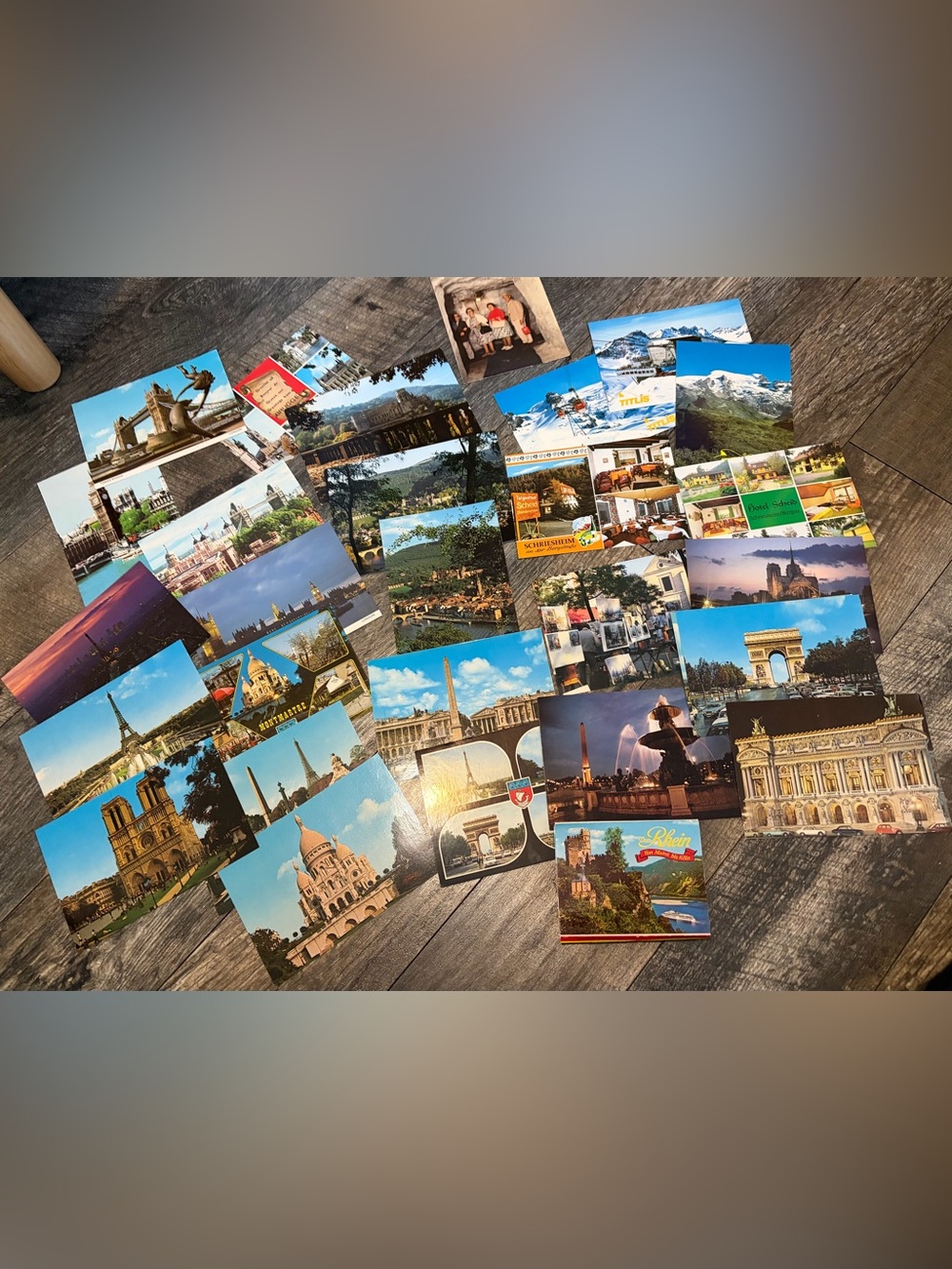 Vintage postcard lot and colour photo booklet from Europe